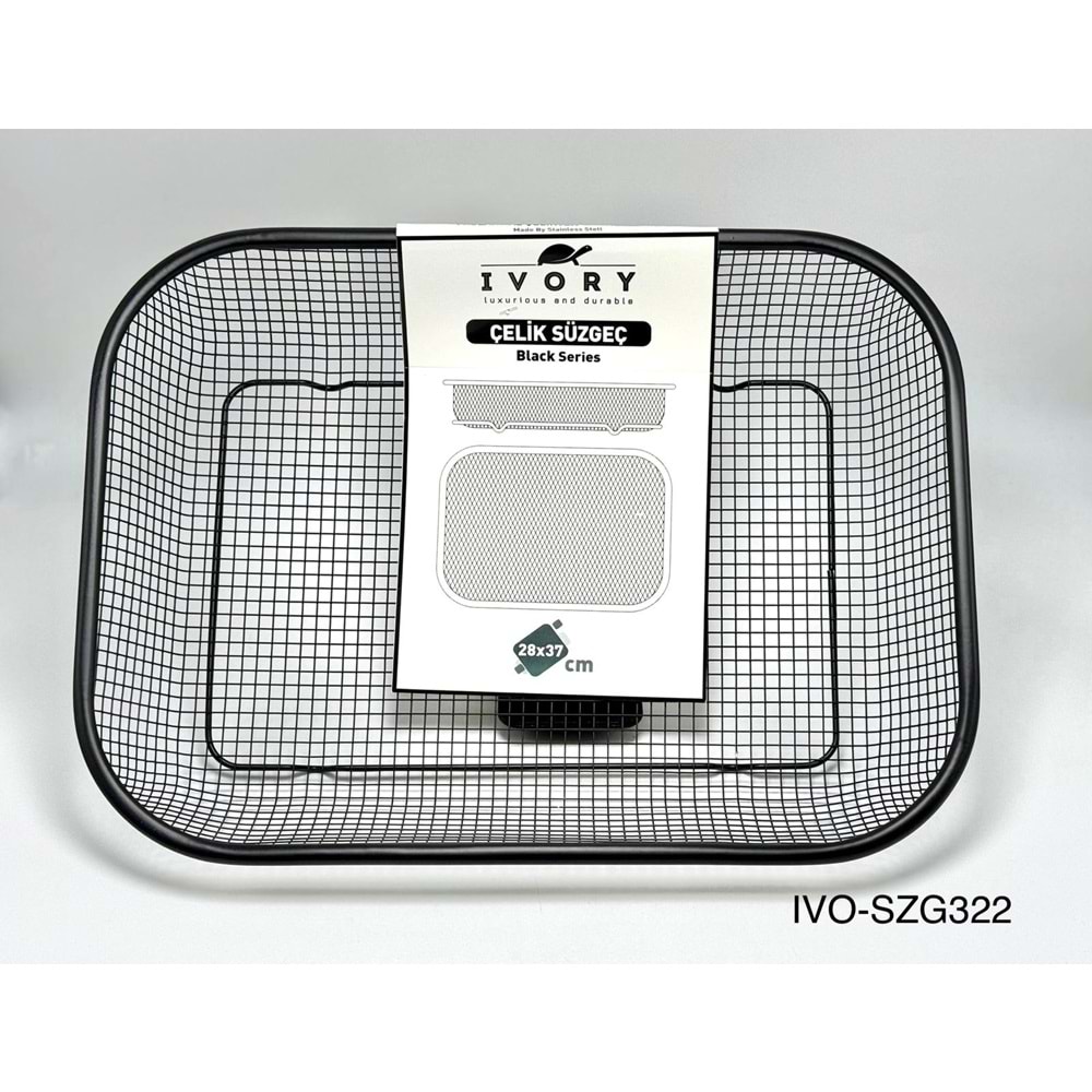 SÜZGEÇ 322 SİYAH 28 X 37 KARE BYK