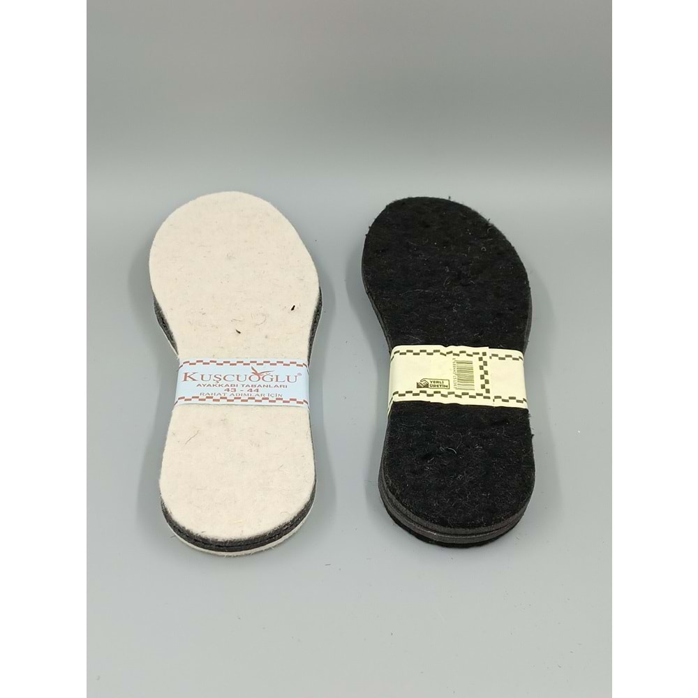 AYAKKABI YÜN BEYAZ SİYAH KEÇE 12 Lİ ERBİL