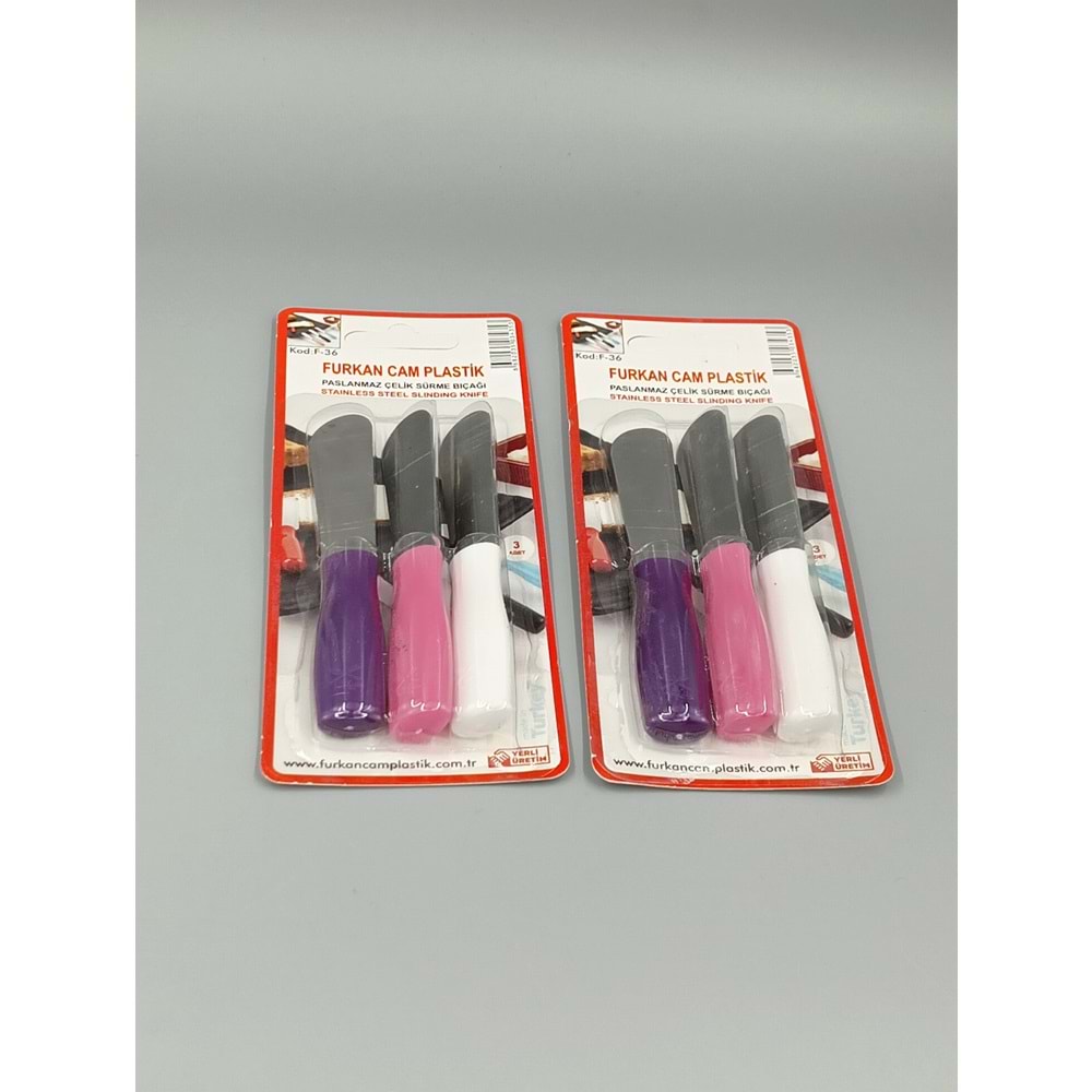 TEREYAĞ 3 LÜ RENKLİ BIÇAK