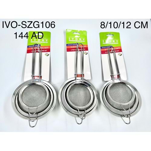 SÜZGEÇ 106 3 LÜ 8 10 12 CM ORT