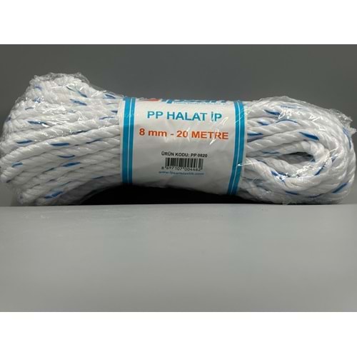 PP HALAT İPİ 8 MM 20 METRE İPSAN