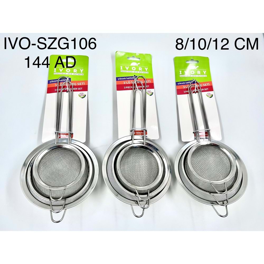 SÜZGEÇ 106 3 LÜ 8 10 12 CM ORT
